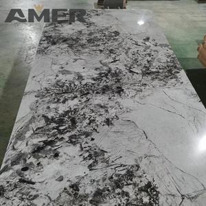 Amer OEM UV tráng PVC tấm đá cẩm thạch tường Bảng điều khiển nội thất Carbon <span class=keywords><strong>Slate</strong></span> trang trí Hội Đồng Quản trị tấm Tường với đá cẩm thạch thiết kế - Product Image 3