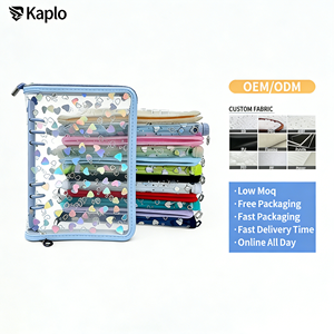 Protège-cahier A5 à anneaux pour classeur, pochettes transparentes <span class=keywords><strong>en</strong></span> PVC, porte-documents à 6 anneaux avec fermeture éclair, pochette portefeuille pour documents - Product Image 1