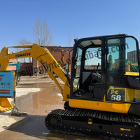 Excavadora Komatsu PC58 Usada Original, Diseño Compacto de 5.8 Toneladas con Caja de Cambios, Motor y Rodamientos - Excelente Estado para Uso Municipal y Agrícola