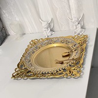 Assiettes de présentation en plastique transparentes de 13 pouces avec bord doré ou argenté pour mariages et événements – Vente en gros