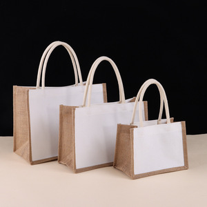 <span class=keywords><strong>Sac</strong></span> fourre-tout en toile de coton personnalisé, sacs en <span class=keywords><strong>jute</strong></span> avec logo pour emballages cadeaux de fête de Noël - Product Image 1