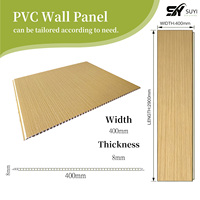 Panneau mural en PVC 40HB 8 mm, résistant à l'humidité, pour décoration intérieure, pour usage commercial, directement de l'usine
