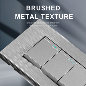 Màu Xám Vàng 10A 118*72 chúng tôi Brazil ý chuyển đổi ánh <span class=keywords><strong>s</strong></span>áng thép không gỉ Bảng điều chỉnh 1/2/3/4gang 1/2way chuyển đổi trên tắt tường Ổ cắm điện - Product Image 6