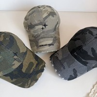 Conjunto de 2 Gorras de Béisbol Camufladas Relajadas para Hombre y Mujer, Estilo Desgastado, Ajustables, para Streetwear, Hip Hop y Actividades al Aire Libre, Nuevo Estilo