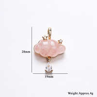 Pendentif Nuage Plaqué Or 18K en Gros avec Pierre Précieuse pour la Fabrication de Bijoux