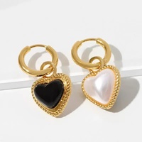Boucles d'oreilles pendantes uniques noires et blanches pour femmes, plaquées or 18 carats, style bohème, Chine 2025, nouvelles tendances, design de niche FF3098