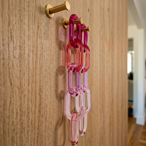 Blue Gradient <b>Resin</b> Chain Links Wall Decor Handmade Decorative Hanging Chain Modern Home Interior Accent Hotel Office Custom - Product Image 1