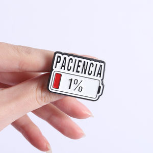 Spanische Paciencia Emaille-Anstecknadeln mit niedrigem Batteriestand, 'One Percent Patience' lustiges Zitat, Brosche, Rucksack-Anstecker, Schmuck, Geschenk, Großhandel - Product Image 4