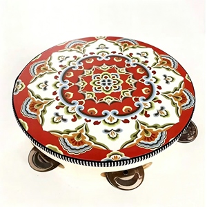 Wholesale 8 Inch Single-Row Colorful Wooden Tambourine Orff Percussion Instrument Dunhuang <b>Hand</b> <b>Drum</b> Musical Toy Bring Joyful - Product Image 6