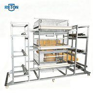 Cage à poulets automatique commerciale de type H, nouvelle génération, à 4 niveaux, empilable, en acier galvanisé, système d'élevage avicole