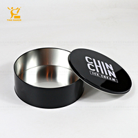 Tinsmaker Vente en gros Logo personnalisé OEM & ODM Boîte ronde noire de qualité alimentaire pour biscuits, en-cas, gâteaux, biscuits, avec couvercle Emballage