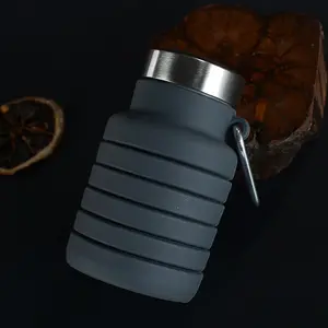 最大卖家饮料瓶可扩展环保硅可扩展可折叠水瓶带标志