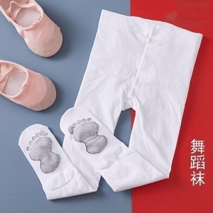 Children's Anti Slip Dance Socks White Thin Breathable Leggings For Girls Training Wear - Product Image 2