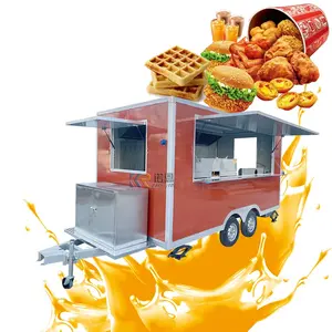 Cheap Outdoor Mobile Food Trailer Street Snack Mobile Food Cart Ice Cream Food Truck in stock