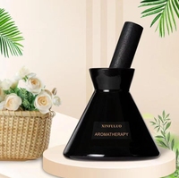 Ornements décoratifs Bouteille diffuseur d'aromathérapie de style nordique Bouteille de parfum en verre de rotin sans feu