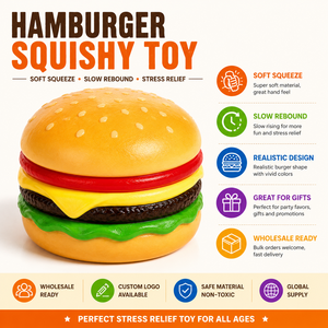 Juguete Blandito de Hamburguesa Realista, Juguete Antiestrés de Rebote Lento con Forma de Comida para Aliviar el Estrés, Venta al por Mayor - Product Image 5