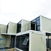 Casa prefabricada de lujo, contenedor plano personalizado de 20 pies y 40 pies, casa moderna de doble piso