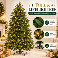 Mini sapin de Noël artificiel pré-éclairé de 1,5 m avec lumières LED, petit sapin de pin pour la décoration intérieure de la maison ou du bureau