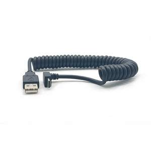 สายชาร์จ USB แบบสปริง Type C หัวงอ 90 องศา สำหรับรถยนต์ สายต่อแบบยืดหยุ่น - Product Image 1