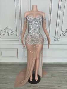 Elegante <span class=keywords><strong>Abito</strong></span> da Sera <span class=keywords><strong>a</strong></span> <span class=keywords><strong>Sirena</strong></span> <span class=keywords><strong>con</strong></span> Spalle Scoperte e Strass per Compleanni, Matrimoni, Feste, Cene e Banchetti, <span class=keywords><strong>con</strong></span> <span class=keywords><strong>Spacco</strong></span> Alto - Product Image 5