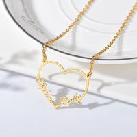 Kalung kustom personalisasi grosir 2025 dengan nama kalung berlapis emas 18K rantai kotak kalung perhiasan baja tahan karat