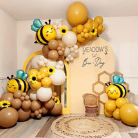 Kit d'arche de guirlande de ballons de luxe noir et or, ballons gonflables en latex pour événements professionnels et décorations de fête de bachelier