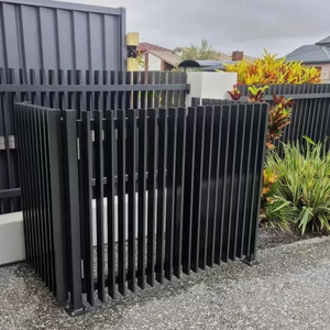 Clôture verticale moderne en alliage d'aluminium anti-UV, revêtement poudré noir, taille personnalisée pour la cour avant des villas et des maisons - Product Image 2