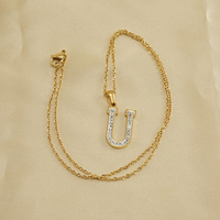 Collar de acero inoxidable chapado en oro de 18K, 26 letras A-Z, iniciales personalizadas, colgante con nombre