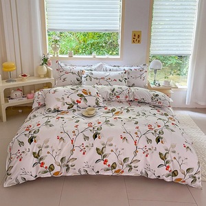 طقم أغطية سرير فاخر بالجملة من المصنع على الطراز الفرنسي باللون الوردي صديق للبيئة قابل للتخصيص - غطاء لحاف مطبوع من الألياف فائقة النعومة - Product Image 3