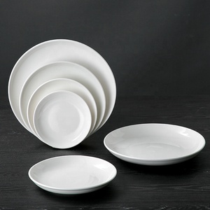 Ensemble d'assiettes à dîner en céramique blanche moderne, compatibles micro-ondes et lave-vaisselle, plats ronds - Product Image 4