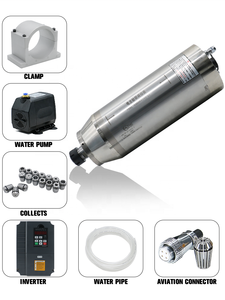 Hltnc ชุดแกนหมุน4รอบ<span class=keywords><strong>125</strong></span> 5.5 KW 5500W 380V สำหรับ7.5kW ระบบ CNC ขนาดเส้นผ่าศูนย์กลางในการระบายความร้อนด้วยน้ำ ER25 - Product Image 4