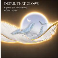 Panneau mural LED sculptural horizontal en plumes blanches et bleues lumineuses pour salon, chambre, hôtel, intérieurs modernes