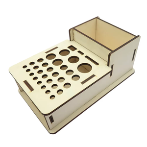Handmade DIY Porous <strong>Wooden</strong> Leather <strong>Tool</strong> Storage <strong>Box</strong> - Product Image 1