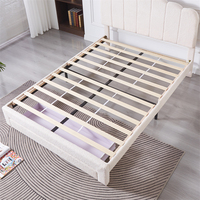 1 caja de vellón elegante para habitación, mueble con Canal, cabecero con mechones blanco CAMA doble tamaño Queen King, cajón de almacenamiento, marco de cama
