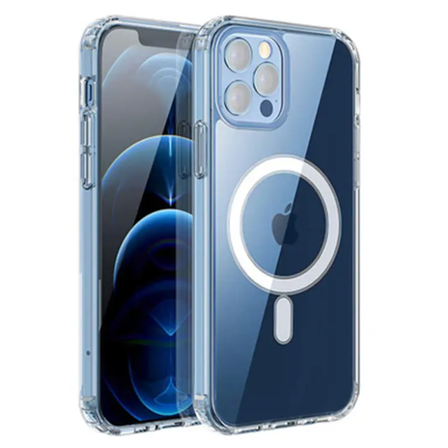 Clear Magnetic Compatible Shockproof Military-Grade Protection for iPhone 14/13 15promax Classic Hybrid Transparent Phone Case