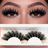 Faux cils synthétiques 5D transparents effet vison, les plus vendus, naturels, doux, volumineux et épais, marque privée, vente en gros