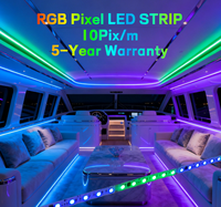 Bande LED RGB DMX512 24V à pixels, 10 pixels, PCB 12mm pour façade de bâtiment, KTV, bar, yacht, extérieur et intérieur, studio, éclairage sur roue SMD