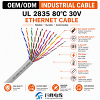 Cable Ethernet UTP CAT5E JUFENG 2835 24AWG*4P, 100 Ohmios, IP44, para Uso en Computadoras