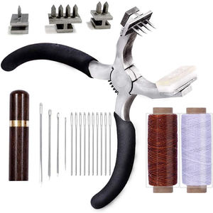 <b>Leather</b> Craft <b>Tool</b> Set With Pliers Needle Thread Spools Stainless Steel Hand <b>Tools</b> For DIY Crafts - Product Image 1