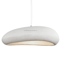Lustre LED moderne en fibre de verre, lampe suspendue ovale design pour cuisine, salle à manger, luminaire de plafond suspendu, utilisation hôtelière