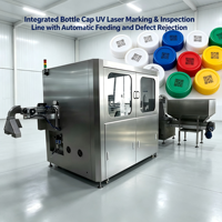 Machine de codage UV laser double face pour bouchons de bouteilles avec inspection visuelle, collecte de données et traçabilité anti-contrefaçon