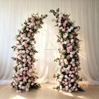 Arche florale élégante pour mariage, rangée de roses artificielles pour décoration de scène extérieure, toile de fond de mariage, décoration d'événements