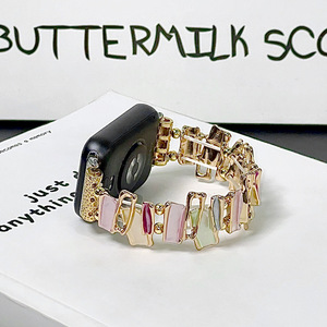 สายนาฬิกาโลหะทรงเรขาคณิต Upro สำหรับ Apple Watch 10 9 8 7 6 5 4 SE 45 มม. 41 มม. 44 มม. 40 มม. สายนาฬิกาข้อมือแบบหรูหราสำหรับผู้หญิง - Product Image 3