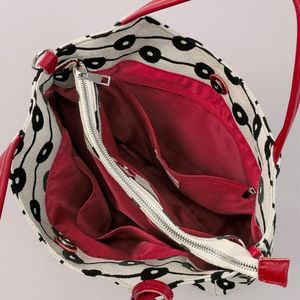 Geometric pattern jacquard shoulder bag ladies modern style shoulder bag polyester fiber cowhide shoulder bag - Product Image 4