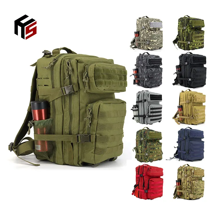 45L Large Capacity Man Tactical Outdoor Backpacks 3P EDC Molle Pack Trekking Camping Bag Backpack