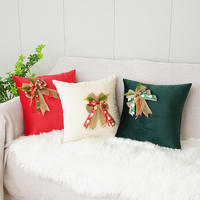 Housse de coussin de luxe pour Noël, rouge et vert, motif de cloche, décoration de la maison, cadeau de Noël, design de coussin
