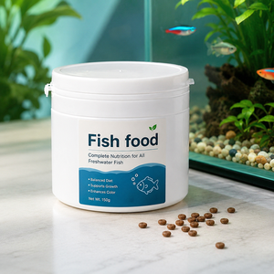 Frasco de Plástico Blanco de 500 ml, HDPE, Boca Ancha, Tapa de Rosca, Vacío, Listo para Etiquetar, Sellado, para Envasado Minorista de Alimentos para Peces - Product Image 1