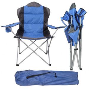 Huge Oversize Sturdy Heavy Duty Portable Easy Carrying Free Assembly <b>Padded</b> Fabric Metal Folding Fishing Camping <b>Chair</b> - Product Image 5