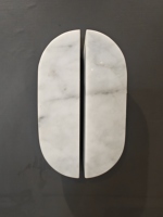 Poignée de porte de cabinet en marbre sculpté à la main, personnalisée, de luxe, moderne, pour hôtel et villa, surface polie, durable, écologique