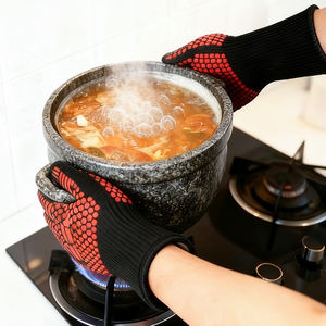 Guantes de Horno de Silicona Resistentes al Calor, para <span class=keywords><strong>Microondas</strong></span>, Impermeables, de Silicona y Algodón, Venta al Por Mayor - Product Image 2